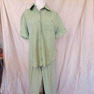 Sage Blouse and Pants Set